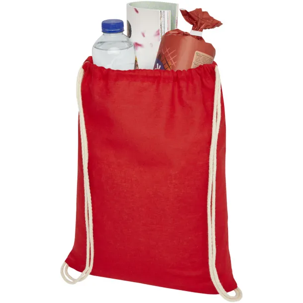 Oregon 100 g/m² cotton drawstring backpack Red