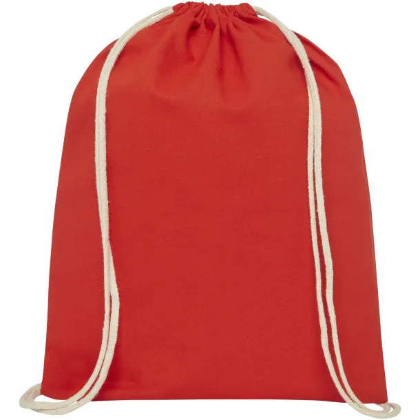 Oregon 100 g/m² cotton drawstring backpack Red