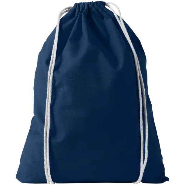 Oregon 100 g/m² cotton drawstring backpack Navy Blue