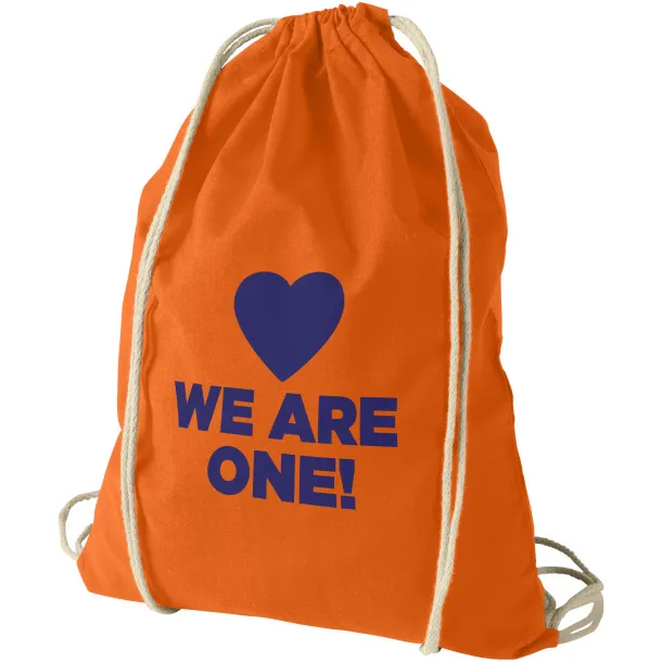 Oregon 100 g/m² cotton drawstring backpack Orange