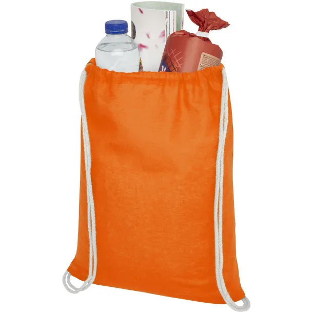 Oregon 100 g/m² cotton drawstring backpack Orange