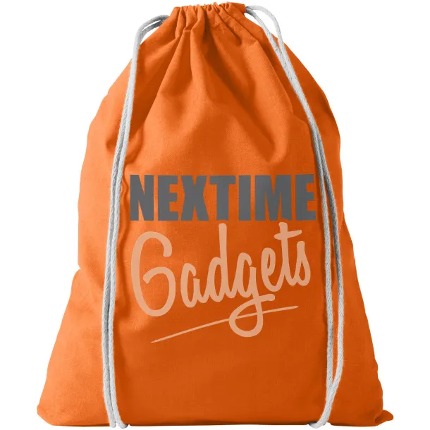 Oregon 100 g/m² cotton drawstring backpack Orange