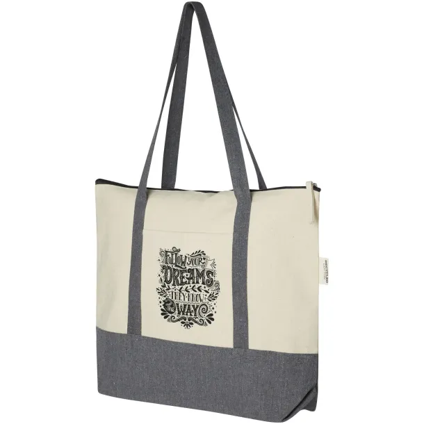Repose 10L torba od recikliranog pamuka s patentnim zatvaračem 320 g/m² Prirodna Heather grey