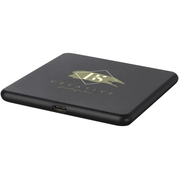 Loop 10W recycled plastic wireless charging pad Solid black