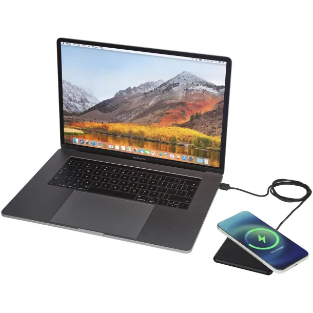 Loop 10W reciklirana plastična podloga za bežično punjenje Solid black