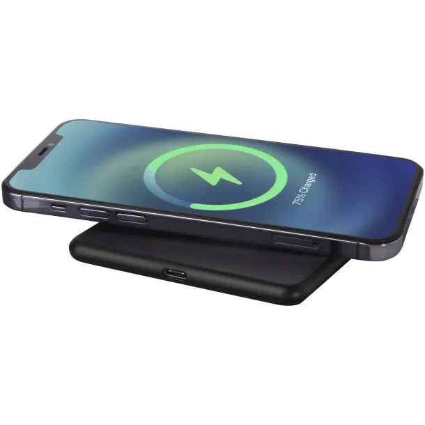 Loop 10W recycled plastic wireless charging pad - Avenue Solid black