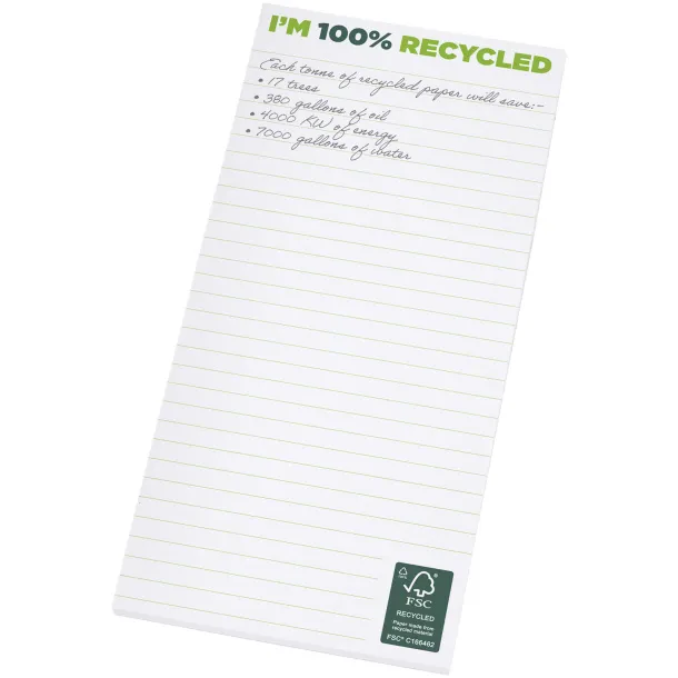 Desk-Mate® 1/3 A4 recycled notepad - Unbranded White