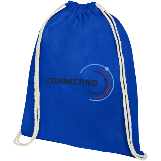 Oregon 140 g/m² cotton drawstring backpack Royal blue