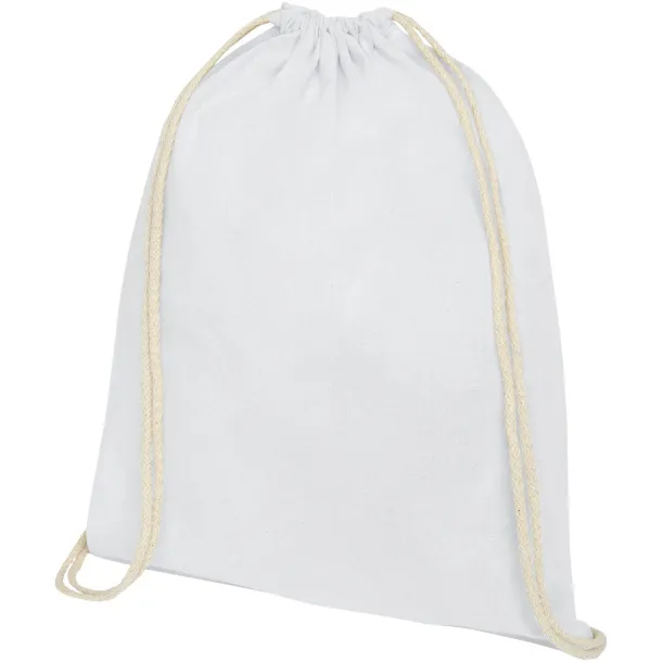 Oregon 140 g/m² cotton drawstring backpack - Unbranded White