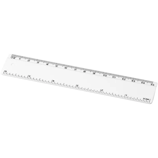 Refari 15 cm recycled plastic ruler - Unbranded White