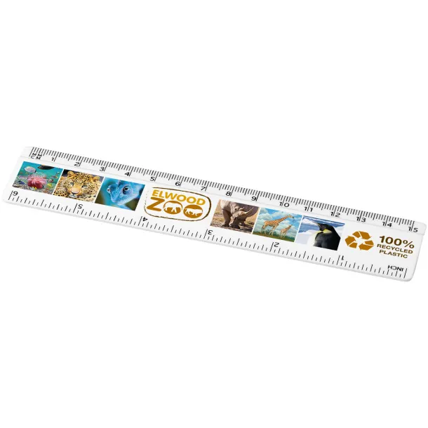 Refari 15 cm recycled plastic ruler - Unbranded White