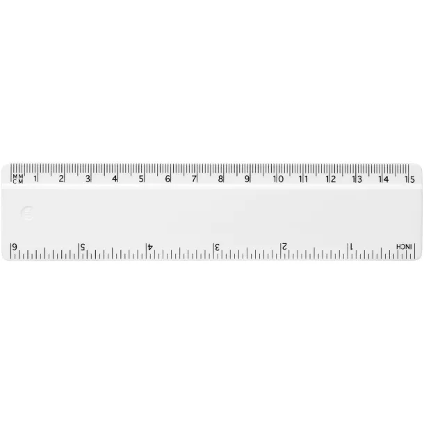 Refari 15 cm recycled plastic ruler - Unbranded White