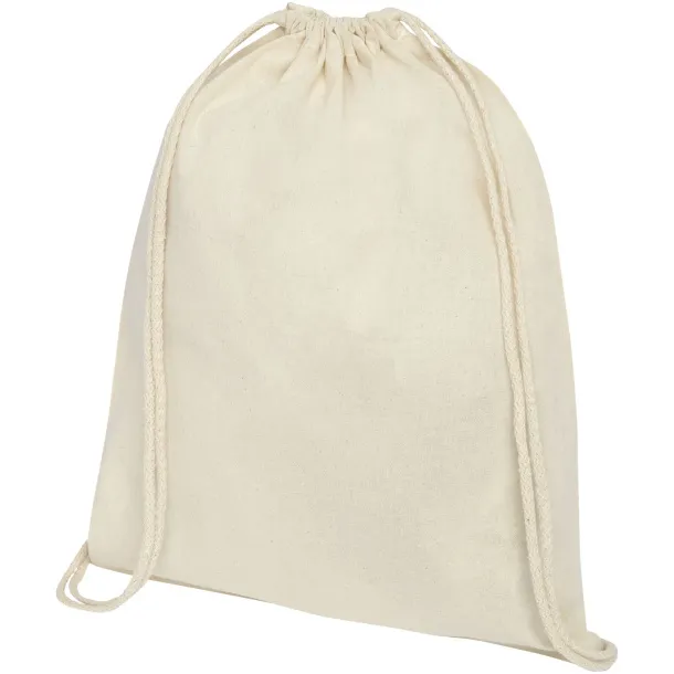 Oregon 140 g/m² cotton drawstring backpack Natural