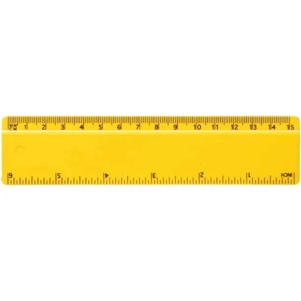 Refari 15 cm recycled plastic ruler - Unbranded Yellow