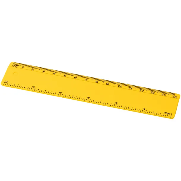 Refari 15 cm recycled plastic ruler - Unbranded Yellow