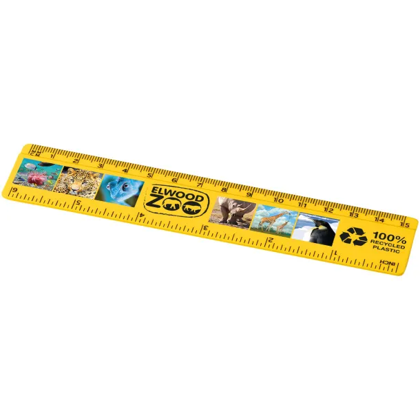 Refari 15 cm recycled plastic ruler - Unbranded Yellow