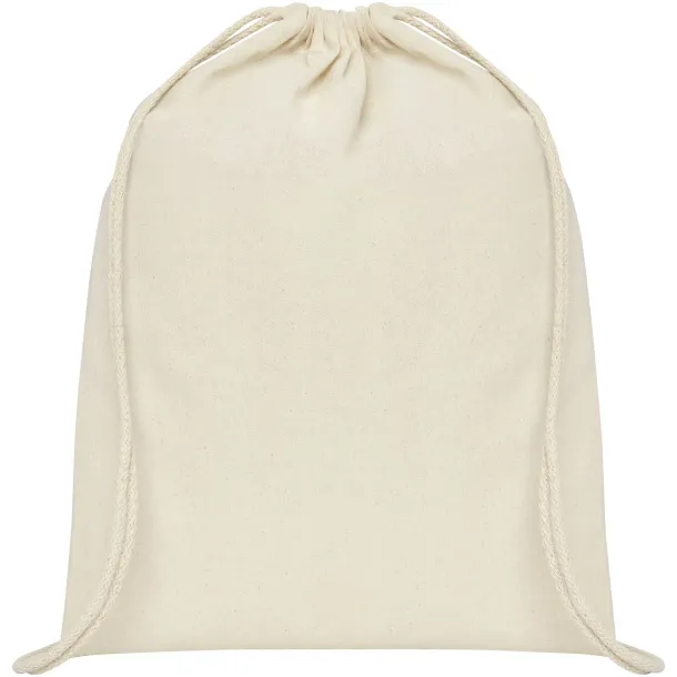 Oregon 140 g/m² cotton drawstring backpack - Unbranded Natural