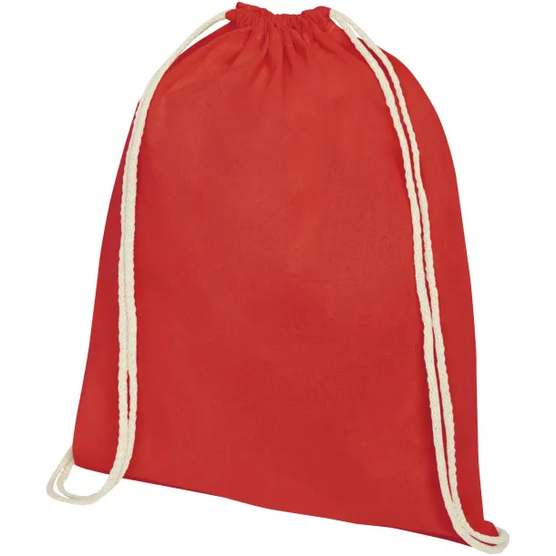 Oregon 140 g/m² cotton drawstring backpack Red