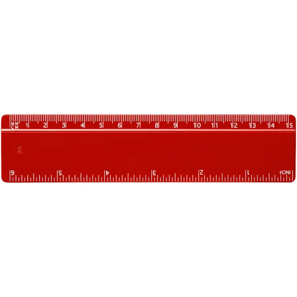 Refari 15 cm recycled plastic ruler Red