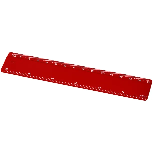 Refari 15 cm recycled plastic ruler - Unbranded Red