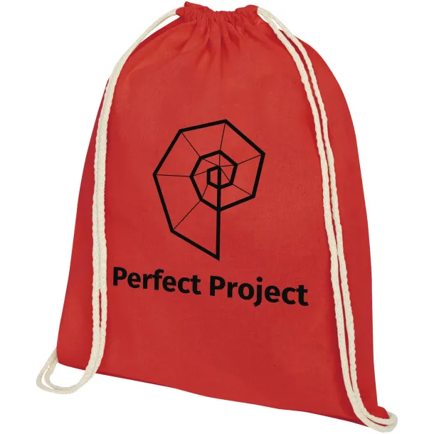 Oregon 140 g/m² cotton drawstring backpack - Unbranded Red