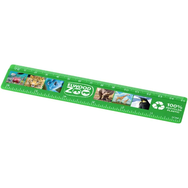 Refari 15 cm recycled plastic ruler Green