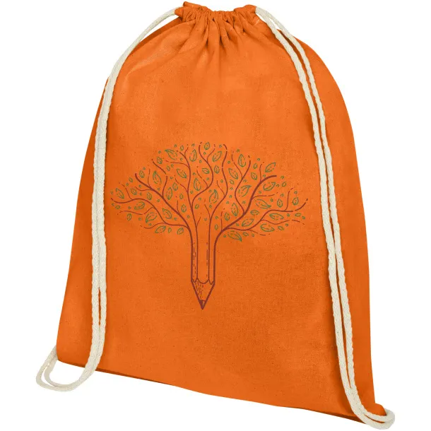 Oregon 140 g/m² cotton drawstring backpack - Unbranded Orange