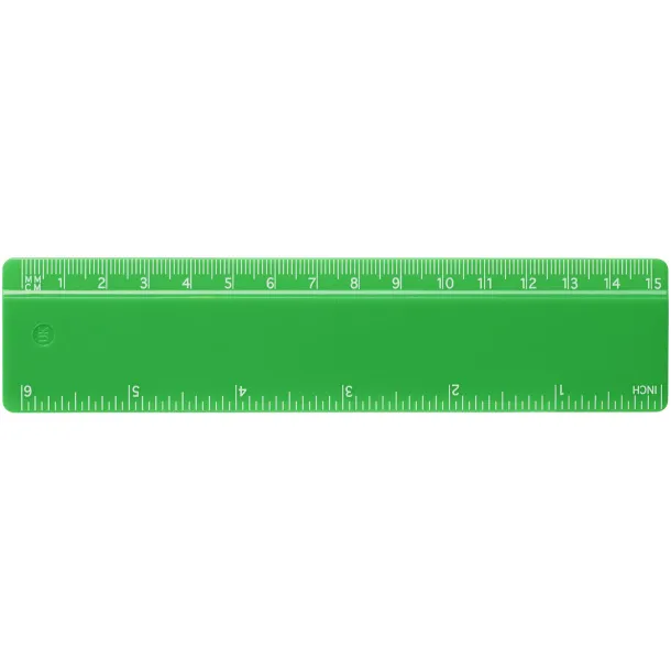 Refari 15 cm recycled plastic ruler Green