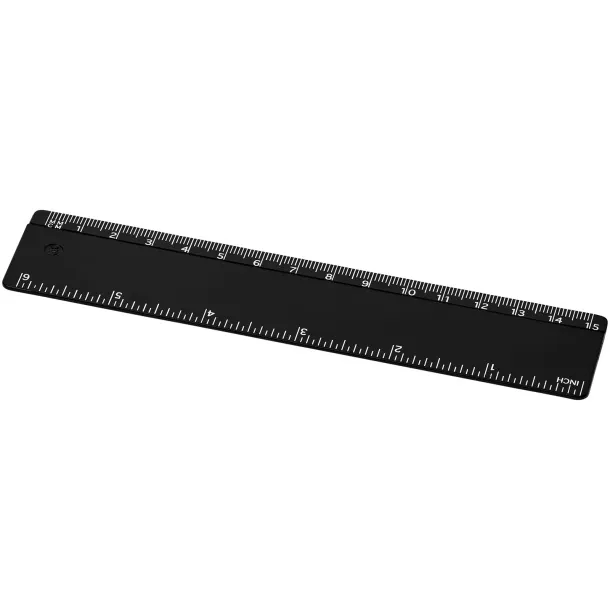 Refari 15 cm recycled plastic ruler Solid black