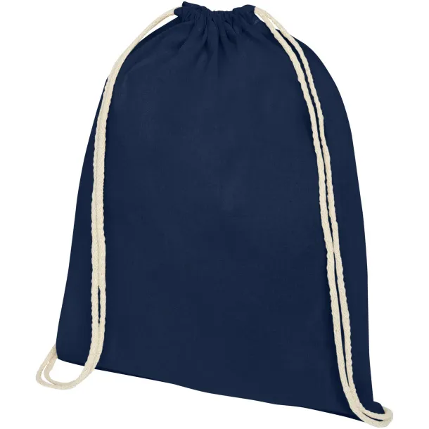 Oregon 140 g/m² cotton drawstring backpack Navy Blue