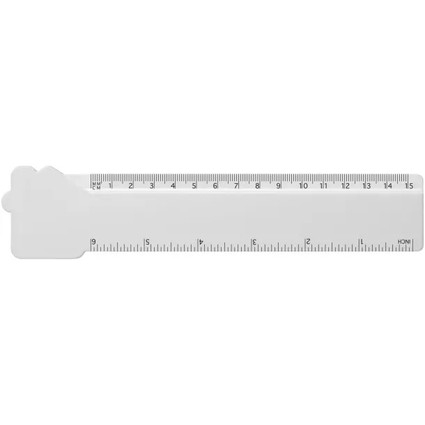 Tait 15 cm house-shaped recycled plastic ruler - Unbranded White