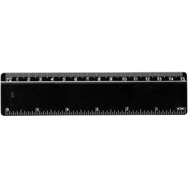 Refari 15 cm recycled plastic ruler Solid black