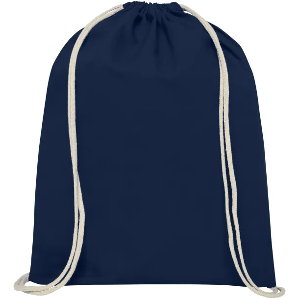 Oregon 140 g/m² cotton drawstring backpack Navy Blue