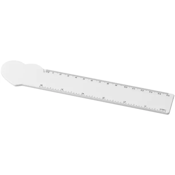 Tait 15 cm heart-shaped recycled plastic ruler - Unbranded White