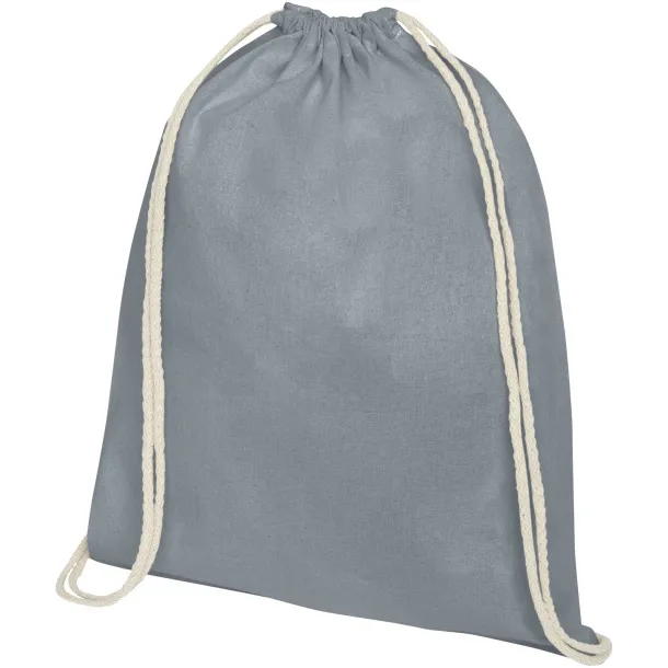 Oregon 140 g/m² cotton drawstring backpack Grey