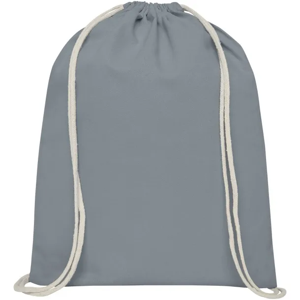 Oregon 140 g/m² cotton drawstring backpack Grey