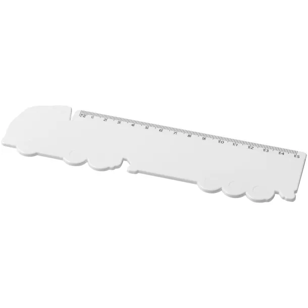 Tait 15 cm lorry-shaped recycled plastic ruler - PF Manufactured White