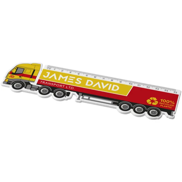 Tait 15 cm lorry-shaped recycled plastic ruler White