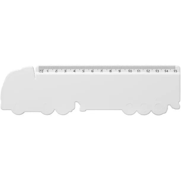 Tait 15 cm lorry-shaped recycled plastic ruler - PF Manufactured White