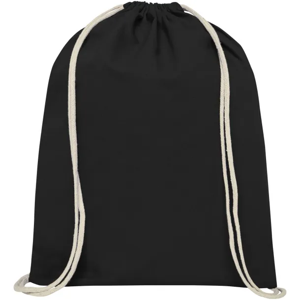 Oregon 140 g/m² cotton drawstring backpack Solid black