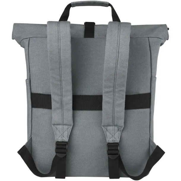 Joey 15” GRS recycled canvas rolltop laptop backpack 15L Grey