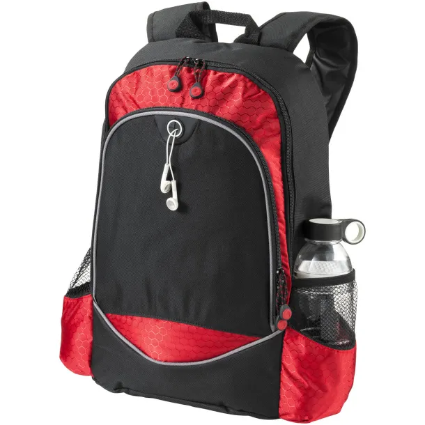 Benton 15" laptop backpack Solid black Red