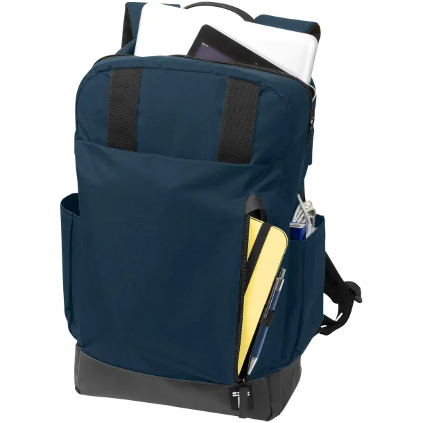 Compu 15.6" laptop backpack Navy Blue Solid black