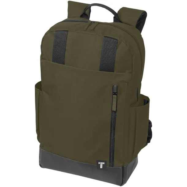 Compu 15.6" laptop backpack Olive Solid black