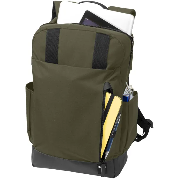 Compu 15.6" laptop backpack Olive Solid black