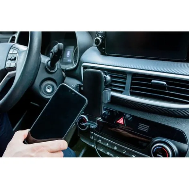 Skyler Mobile phone holder for car, wireless charger 15W Crna