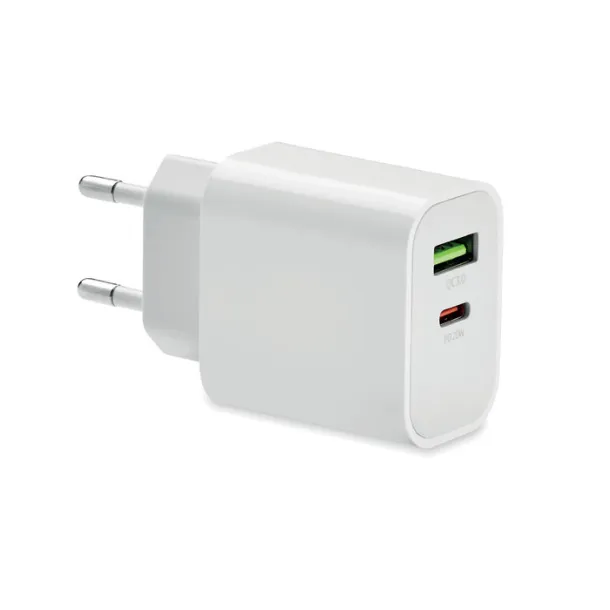 PORT 18W 2 port USB charger EU plug White