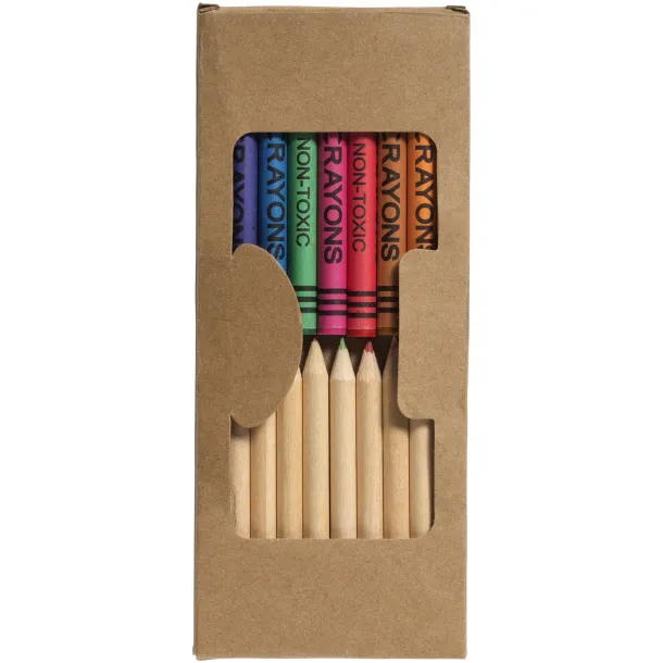 Lucky 19-piece coloured pencil and crayon set Natural