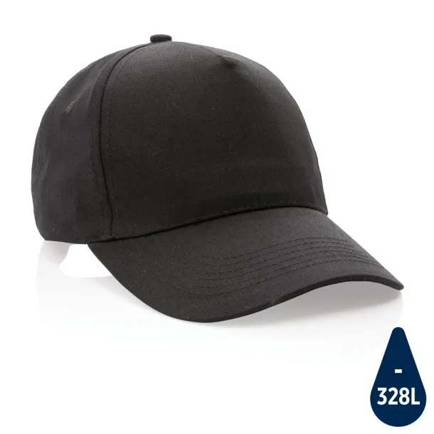 Impact 190gr kapa šilterica od recikliranog pamuka s AWARE™ tragačem - 5 panela - XD Collection Crna 