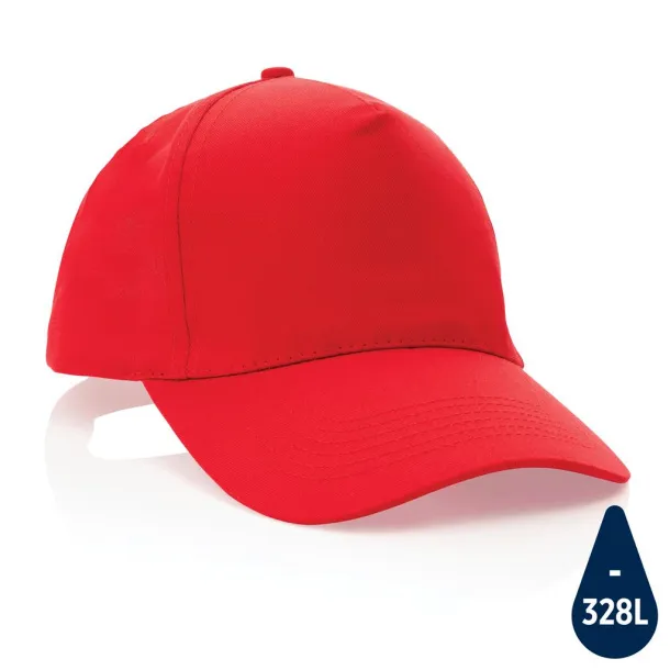 Impact 5 panel 190gr Rcotton cap with AWARE™ tracer - XD Collection Red 